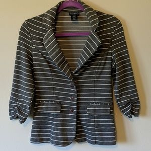 😎Women's stretchy striped gray blazer size m